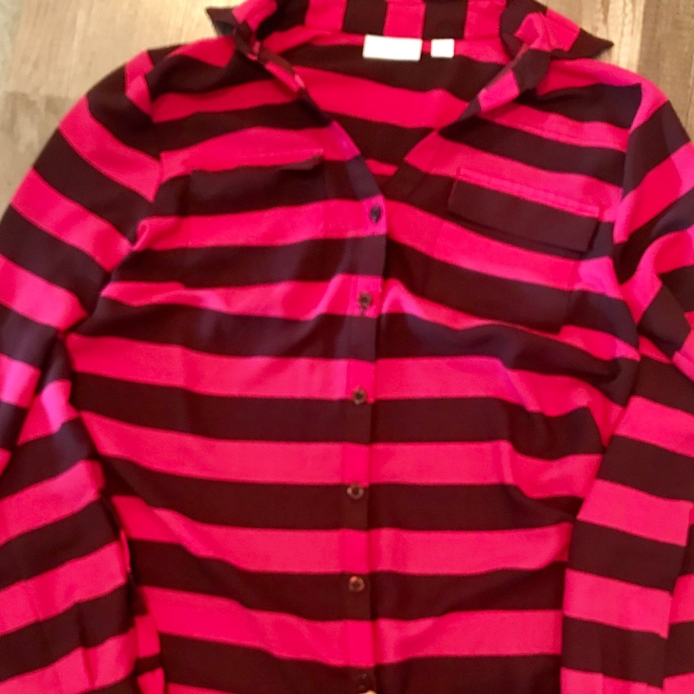 Maroon/pink striped dress shirt